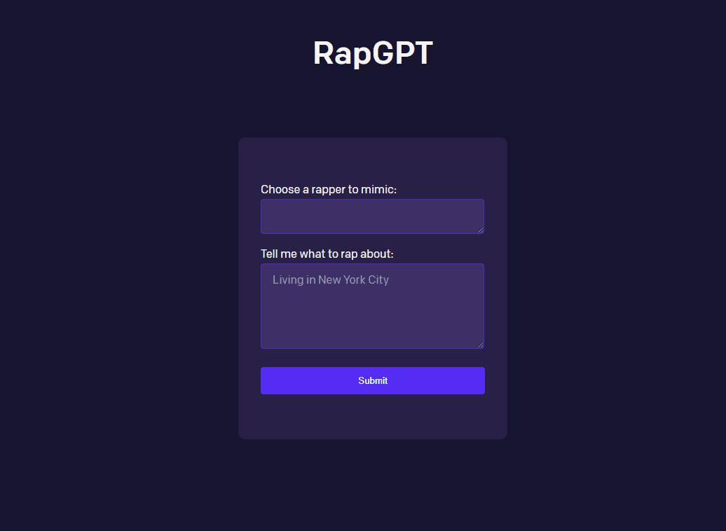 RapGPT: OpenAI Rap Lyric Generator